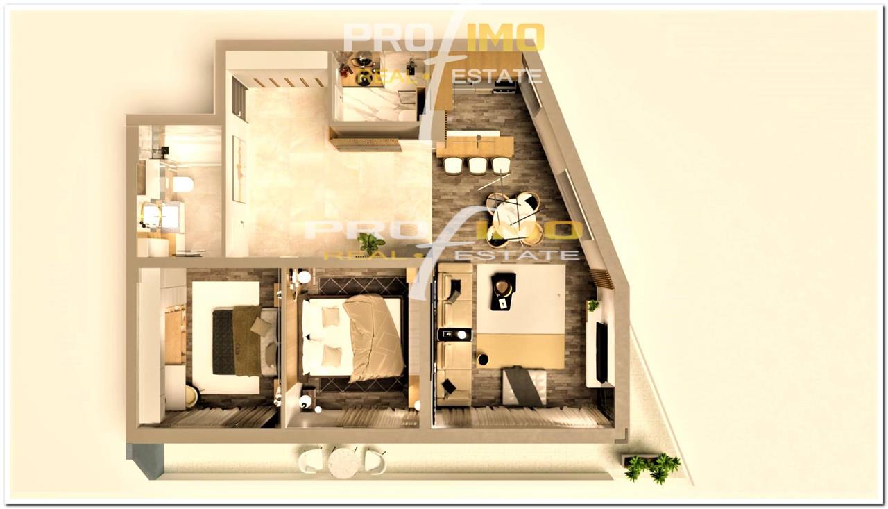 ATLAS 7 Rezidence  Apartament 2 camere, decomandat, parcare inclusa